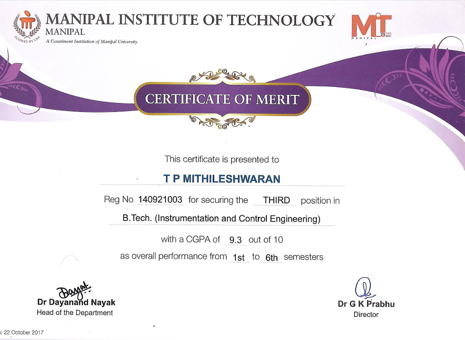 College Certificate 1