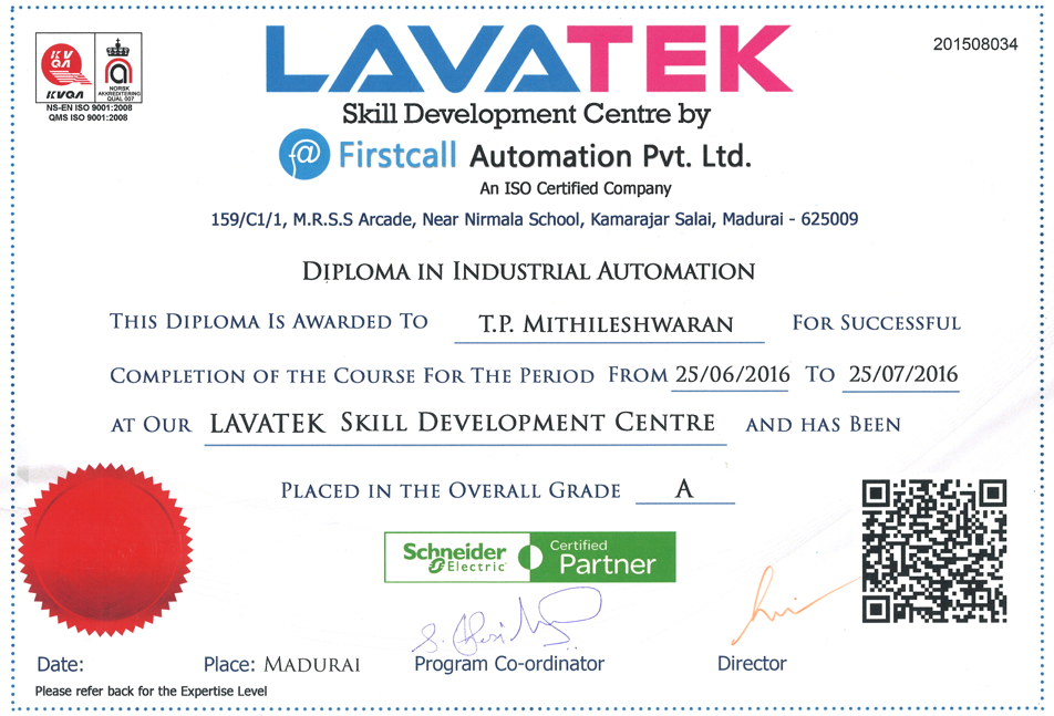 Lavatek Certificate 2